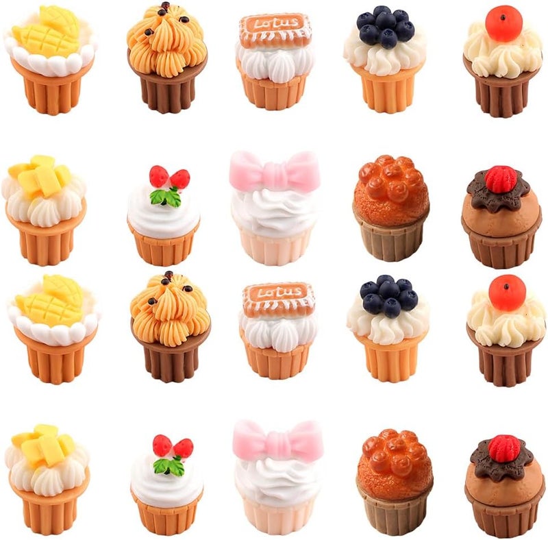 NOIAFZY 20PCS Cupcake-Shaped Resin Pendants - Image 1